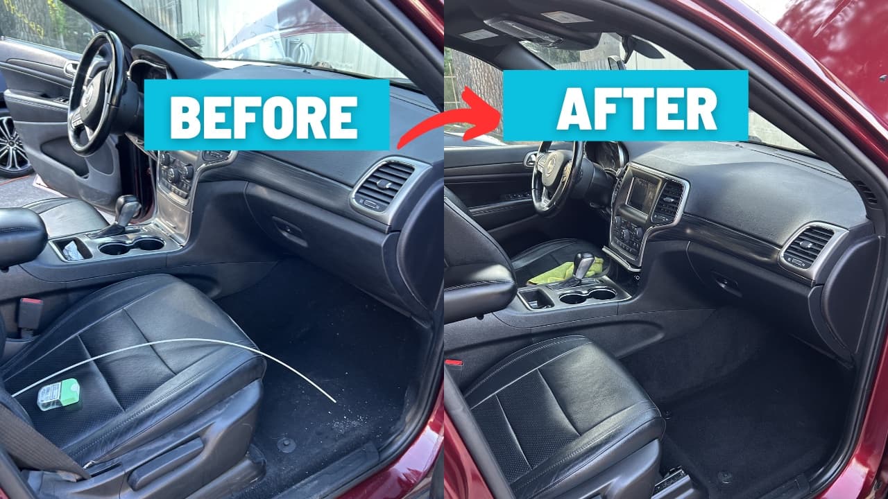 Jeep Grand Cherokee interior before and after detail